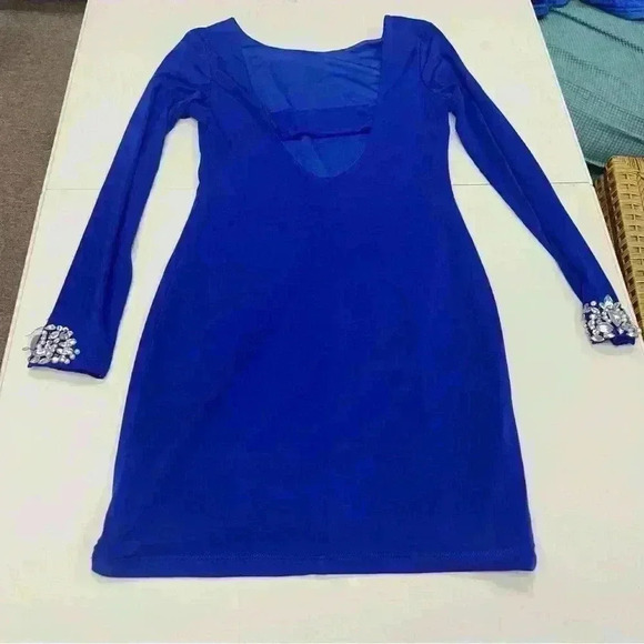 City Triangles Cocktail Dress For Women Royal Blue Sz M Long Sleeve - Picture 7 of 10